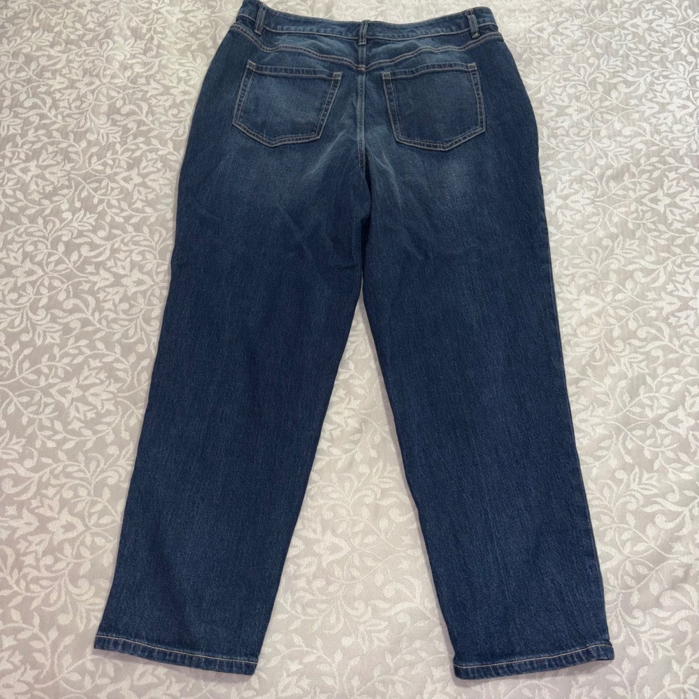 Lane Bryant Size 14 Dark Wash Straight Leg High Rise Stretch Denim Jeans (F5) - Picture 3 of 10